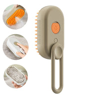 NoblePet Steam Brush — 3-in-1 Electric Spray Grooming Comb